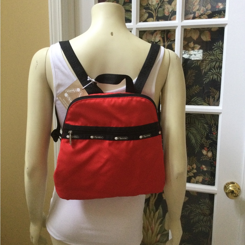 New With Tag LESPORTSAC Medium Backpack Red Nylon